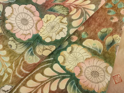 平和屋着物●豪華振袖　作家物　泰常　辻が花　舞花文　暈し染め　金彩　銀通し地　正絹　逸品　AABI7550ck