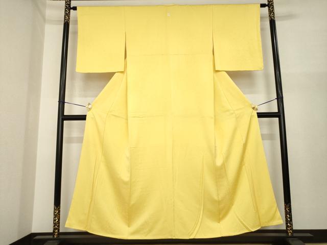 平和屋着物●上質な色無地　花葉色　正絹　逸品　AABI7551ck