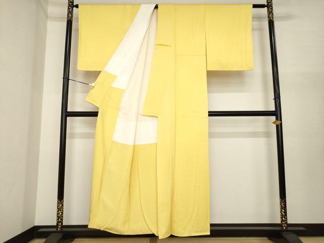 平和屋着物●上質な色無地　花葉色　正絹　逸品　AABI7551ck