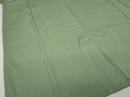 平和屋着物●上質な色無地　老竹色　正絹　逸品　未使用　AABI7557ck