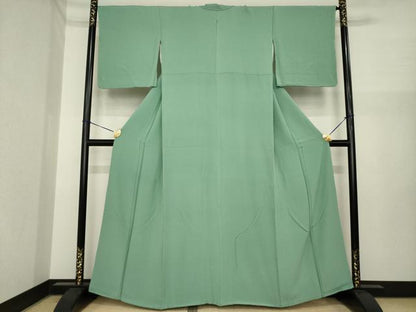 平和屋着物●上質な色無地　作家物　山鳩色　正絹　逸品　AABI7559ck