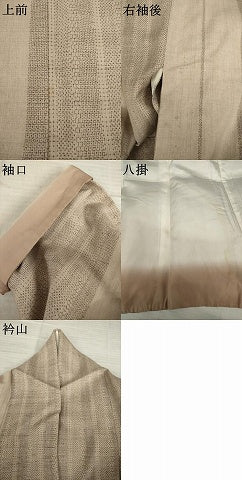 平和屋着物●本場結城紬　重要無形文化財　100亀甲　間道　正絹　逸品　AABI7560ck