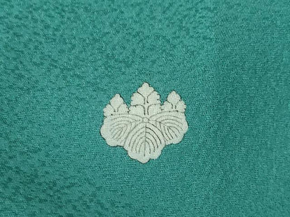 平和屋着物●上質な色無地　錆浅葱色　正絹　逸品　AABI7563ck