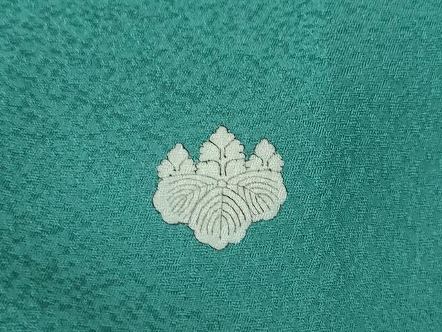 平和屋着物●上質な色無地　錆浅葱色　正絹　逸品　AABI7563ck