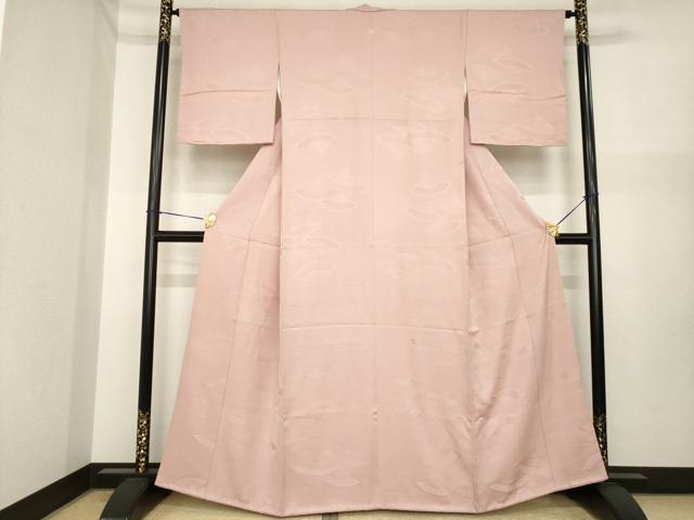 平和屋着物●上質な色無地　扇面地紋　虹色　正絹　逸品　AABI7565ck