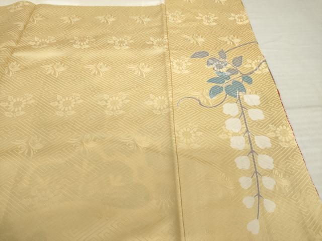 平和屋着物●豪華振袖　駒刺繍　絞り　枝花文　松　金彩　正絹　逸品　AABI7571ck