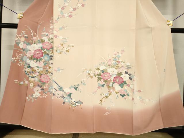 平和屋着物●訪問着　友禅　作家物　花車文　暈し染め　正絹　逸品　AABI7572ck