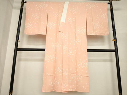 平和屋着物●長襦袢　袷　舞桜文　鈴乃屋扱い　正絹　逸品　AABI7574ck