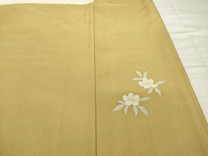 平和屋着物●訪問着　友禅　草花文　暈し染め　金彩　正絹　逸品　AABI7579ck