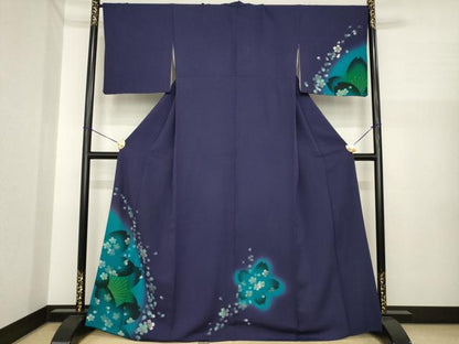 平和屋着物●訪問着　舞桜文　暈し染め　正絹　逸品　AABI7585ck