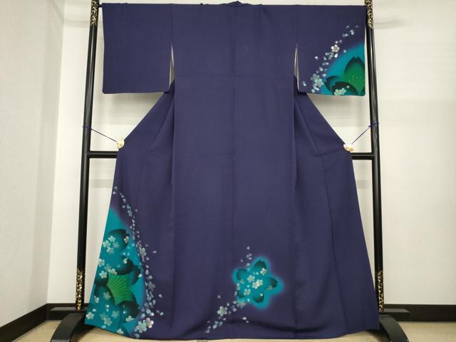 平和屋着物●訪問着　舞桜文　暈し染め　正絹　逸品　AABI7585ck
