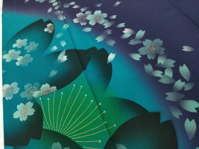 平和屋着物●訪問着　舞桜文　暈し染め　正絹　逸品　AABI7585ck