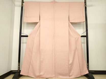 平和屋着物●上質な色無地　宍色　正絹　逸品　未使用　AABI7587ck