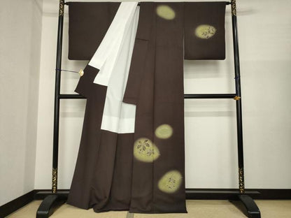 平和屋着物●訪問着　南天文　一斤染　暈し染め　正絹　逸品　AABI7589ck