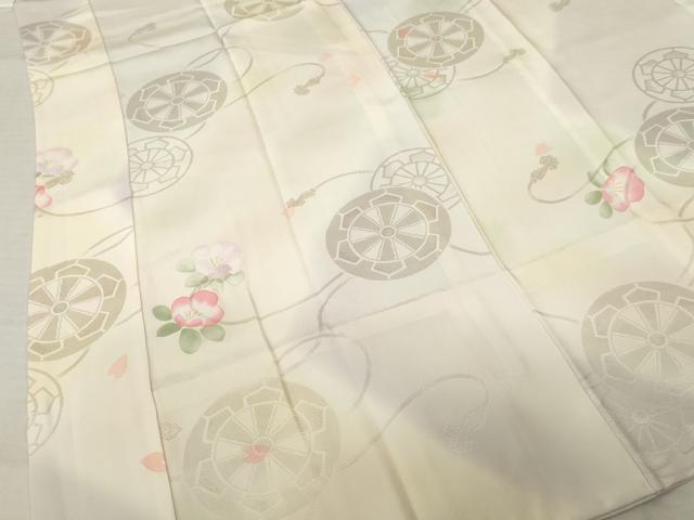 平和屋着物●長襦袢　無双仕立て　源氏車花文　暈し染め　正絹　逸品　AABI7595ck