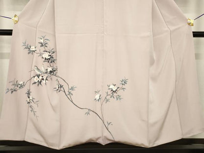 平和屋着物●訪問着　友禅　作家物　花鳥文　正絹　逸品　AABI7598ck
