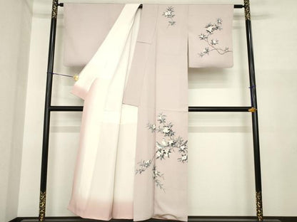 平和屋着物●訪問着　友禅　作家物　花鳥文　正絹　逸品　AABI7598ck