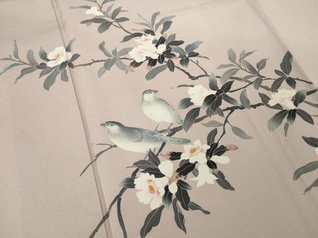 平和屋着物●訪問着　友禅　作家物　花鳥文　正絹　逸品　AABI7598ck