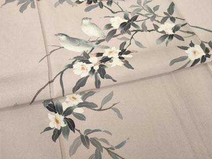 平和屋着物●訪問着　友禅　作家物　花鳥文　正絹　逸品　AABI7598ck