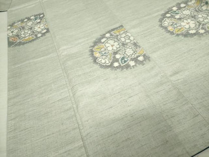 平和屋着物●小千谷紬　花丸文　正絹　逸品　AABI7600ck