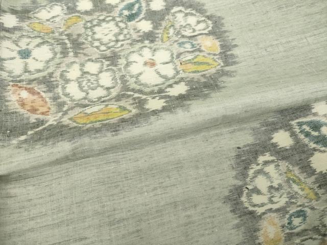 平和屋着物●小千谷紬　花丸文　正絹　逸品　AABI7600ck