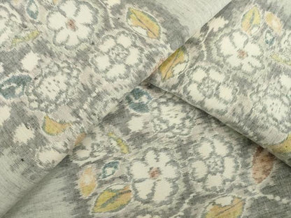 平和屋着物●小千谷紬　花丸文　正絹　逸品　AABI7600ck