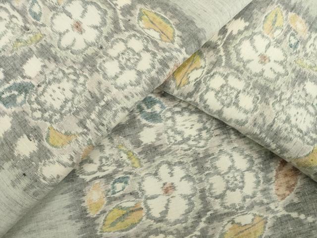 平和屋着物●小千谷紬　花丸文　正絹　逸品　AABI7600ck