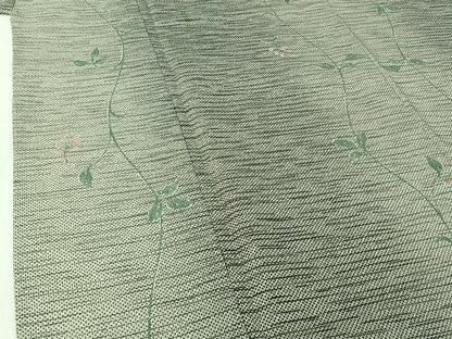 平和屋着物▽小紋　単衣　草花文　洗える着物　AABI7608jh