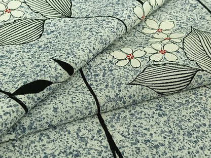 平和屋着物▽上質な小紋　単衣　草花文　正絹　逸品　AABI7611jh