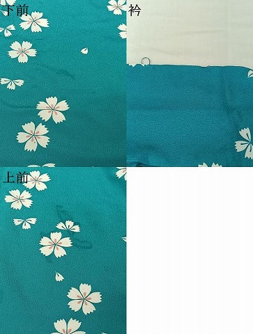 平和屋着物▽小紋　単衣　舞花文　洗える着物　AABI7612jh