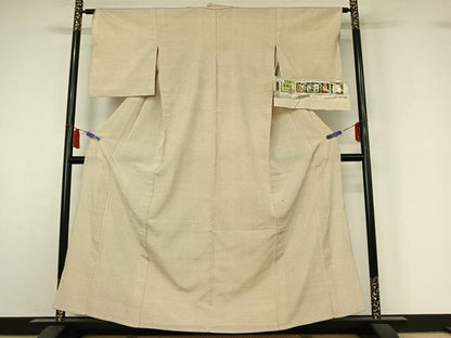 平和屋着物▽本塩沢　単衣　蚊絣　鈴乃屋扱い　証紙付き　正絹　逸品　AABI7618jh