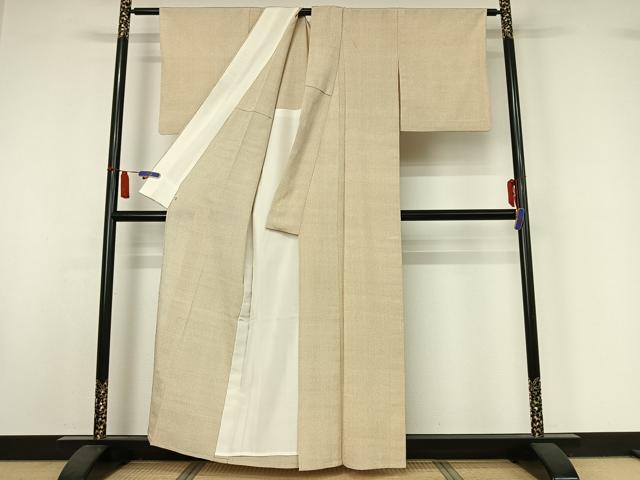 平和屋着物▽本塩沢　単衣　蚊絣　鈴乃屋扱い　証紙付き　正絹　逸品　AABI7618jh