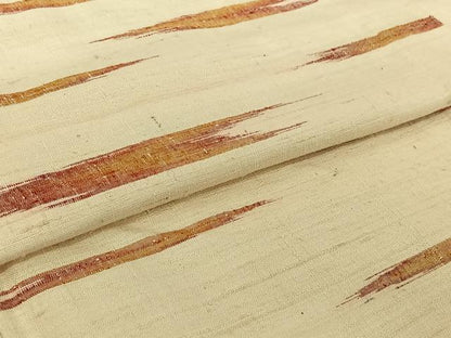 平和屋着物▽上質な紬　単衣　霞文　正絹　逸品　AABI7620jh