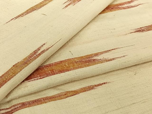 平和屋着物▽上質な紬　単衣　霞文　正絹　逸品　AABI7620jh
