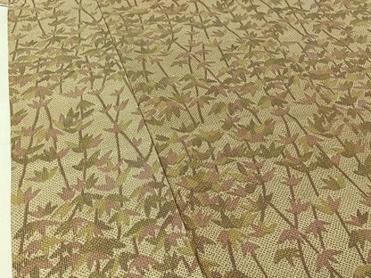 平和屋着物▽本場大島紬　単衣　笹の葉文　正絹　逸品　AABI7622jh