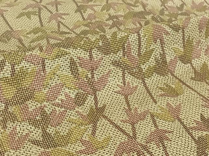 平和屋着物▽本場大島紬　単衣　笹の葉文　正絹　逸品　AABI7622jh