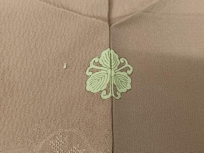 平和屋着物▽上質な色無地　単衣　薄柿色　正絹　逸品　AABI7625jh