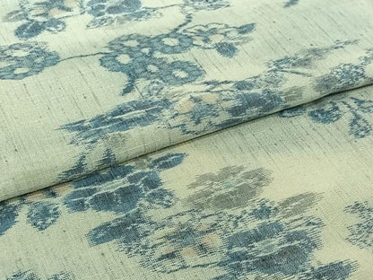 平和屋着物▽上質な紬　単衣　枝梅文　正絹　逸品　AABI7626jh