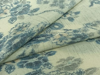 平和屋着物▽上質な紬　単衣　枝梅文　正絹　逸品　AABI7626jh