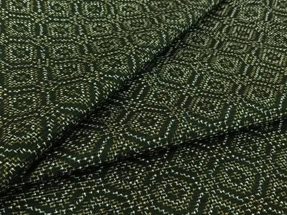 平和屋着物▽上質な紬　単衣　幾何学文様　正絹　逸品　AABI7628jh