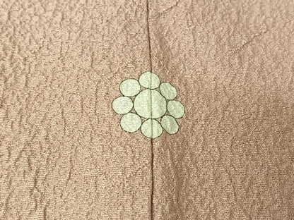 平和屋着物▽上質な色無地　単衣　薄柿色　正絹　逸品　AABI7632jh
