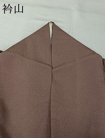 平和屋着物▽お召　単衣　梅鼠色　正絹　逸品　AABI7633jh