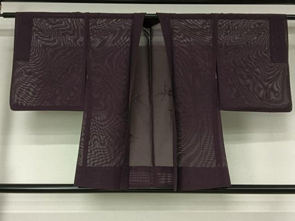 平和屋着物▽羽織　スリーシーズン　春夏秋　塵除け　総刺繍　草葉文　正絹　逸品　AABI7637jh