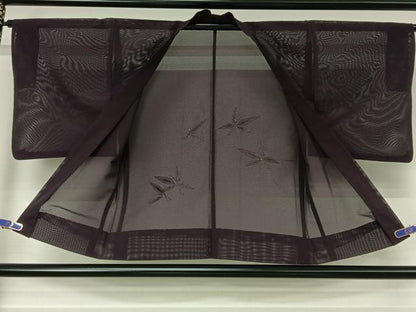 平和屋着物▽羽織　スリーシーズン　春夏秋　塵除け　総刺繍　草葉文　正絹　逸品　AABI7637jh