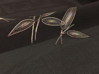 平和屋着物▽羽織　スリーシーズン　春夏秋　塵除け　総刺繍　草葉文　正絹　逸品　AABI7637jh