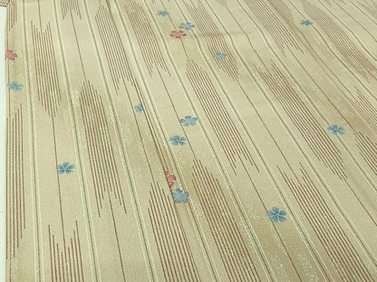 平和屋着物▽小紋　単衣　舞花文　鬼しぼ縮緬　洗える着物　AABI7647jh