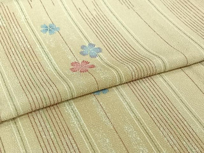 平和屋着物▽小紋　単衣　舞花文　鬼しぼ縮緬　洗える着物　AABI7647jh