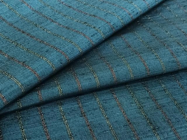 平和屋着物▽上質な紬　単衣　縞　正絹　逸品　AABI7652jh