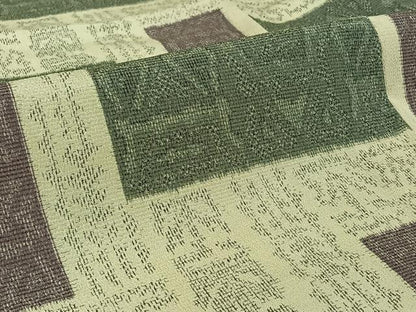 平和屋着物▽本塩沢　単衣　幾何学文様　正絹　逸品　AABI7659jh