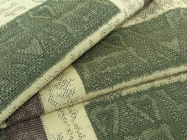 平和屋着物▽本塩沢　単衣　幾何学文様　正絹　逸品　AABI7659jh